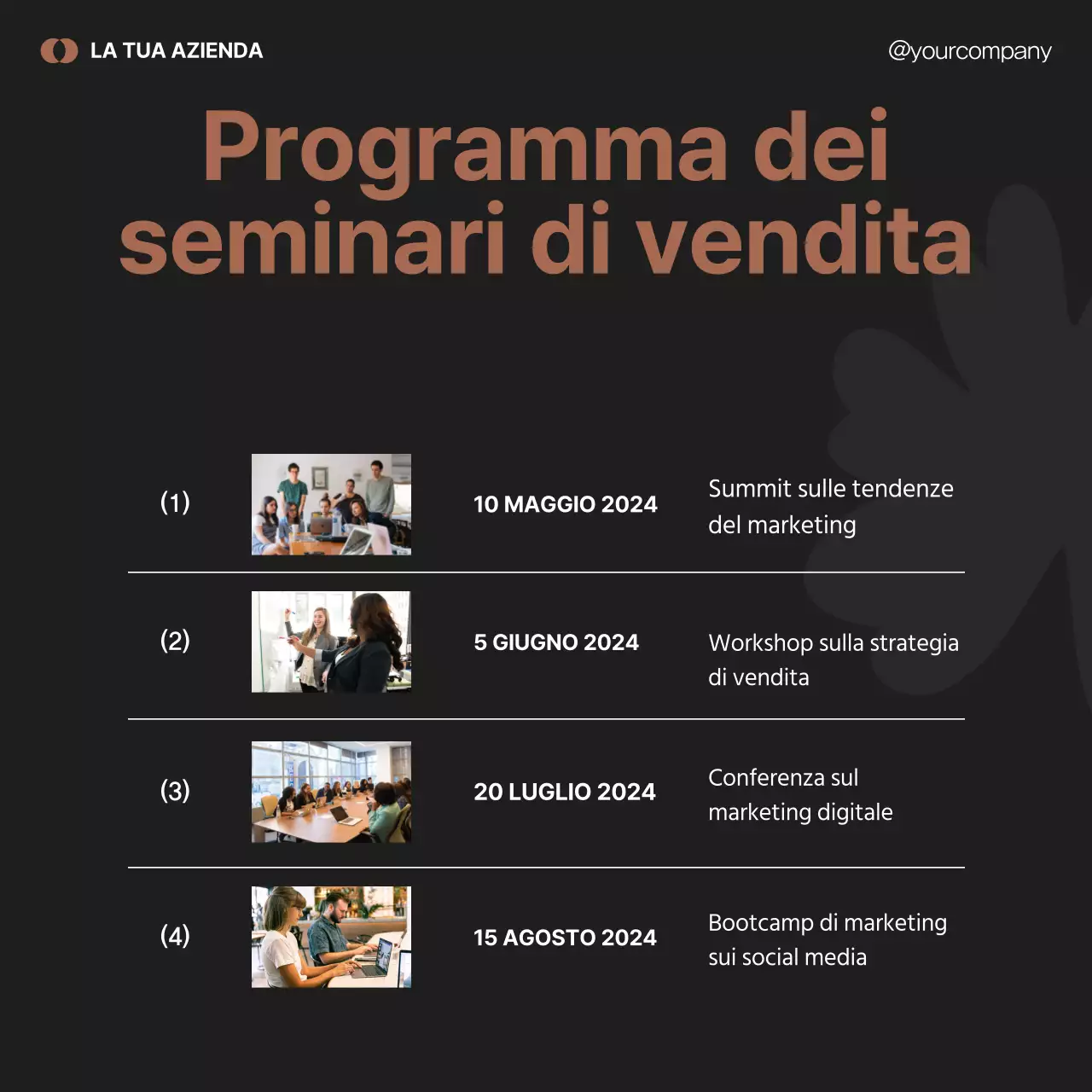 Pubblicità di marketing minimalista in nero e verde