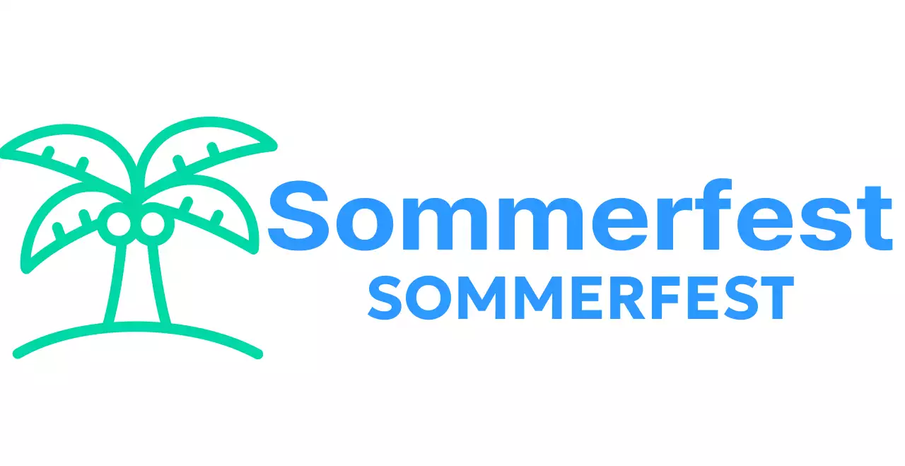 Ein luftiges Sommerfest mit Palmenillustrationen