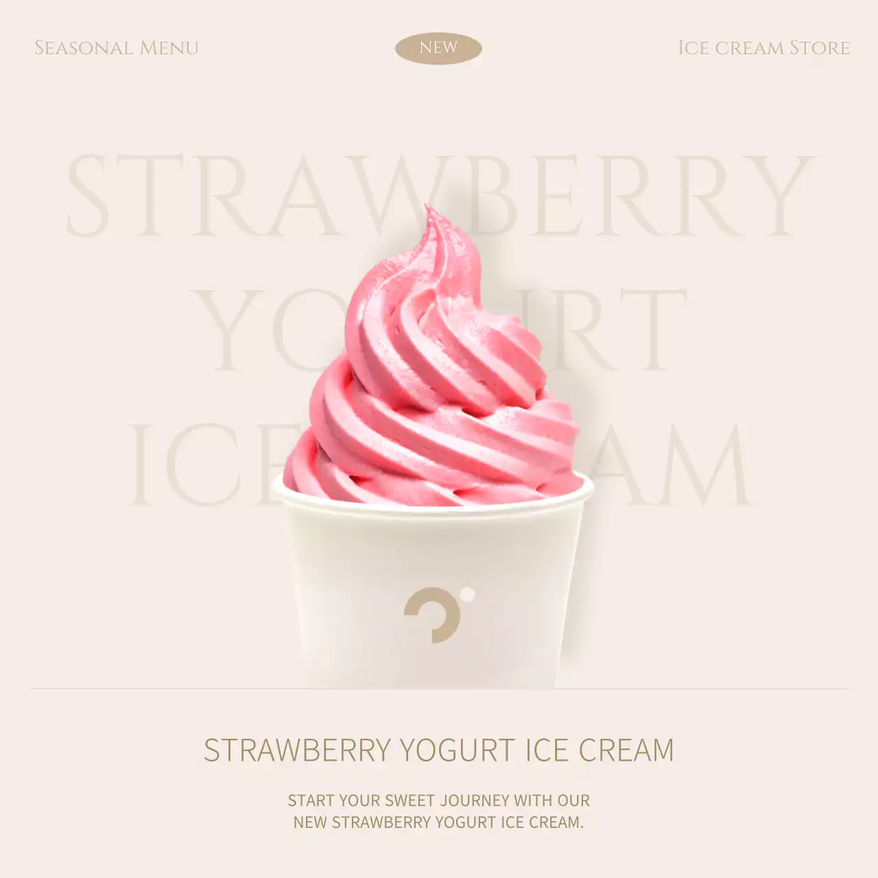 Promoting a new product for a modern cafe in beige and pink