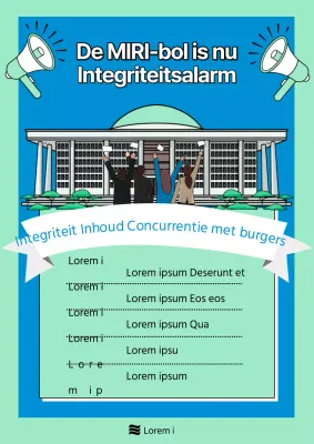 Een eenvoudige blauwe en mintkleurige poster voor een interne contentwedstrijd.