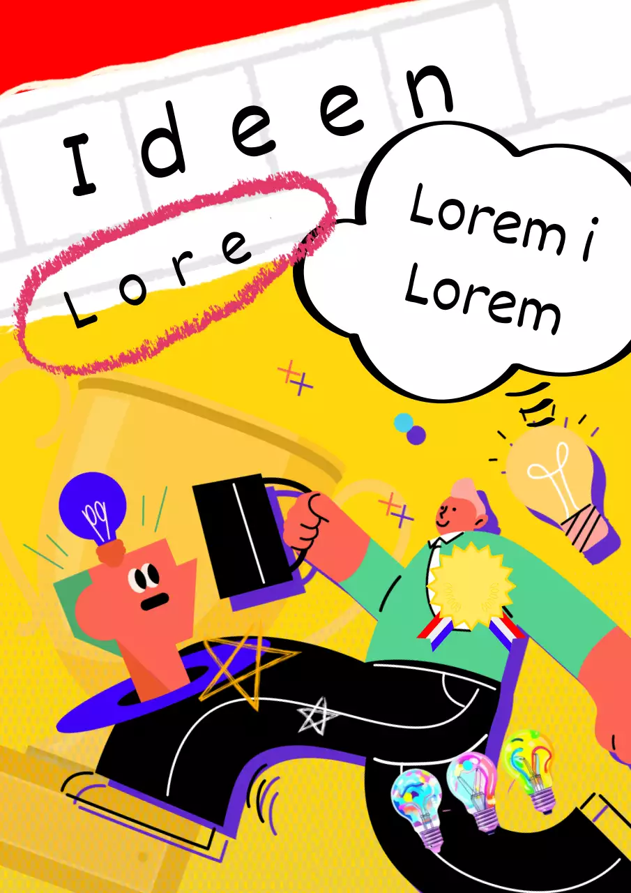 Wettbewerb der roten und gelben Trendideen