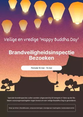 Zwart-Gele Oosterse Chinees Nieuwjaar Brandveiligheidsinspectie