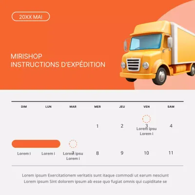 Instructions d'expédition simples en orange et blanc