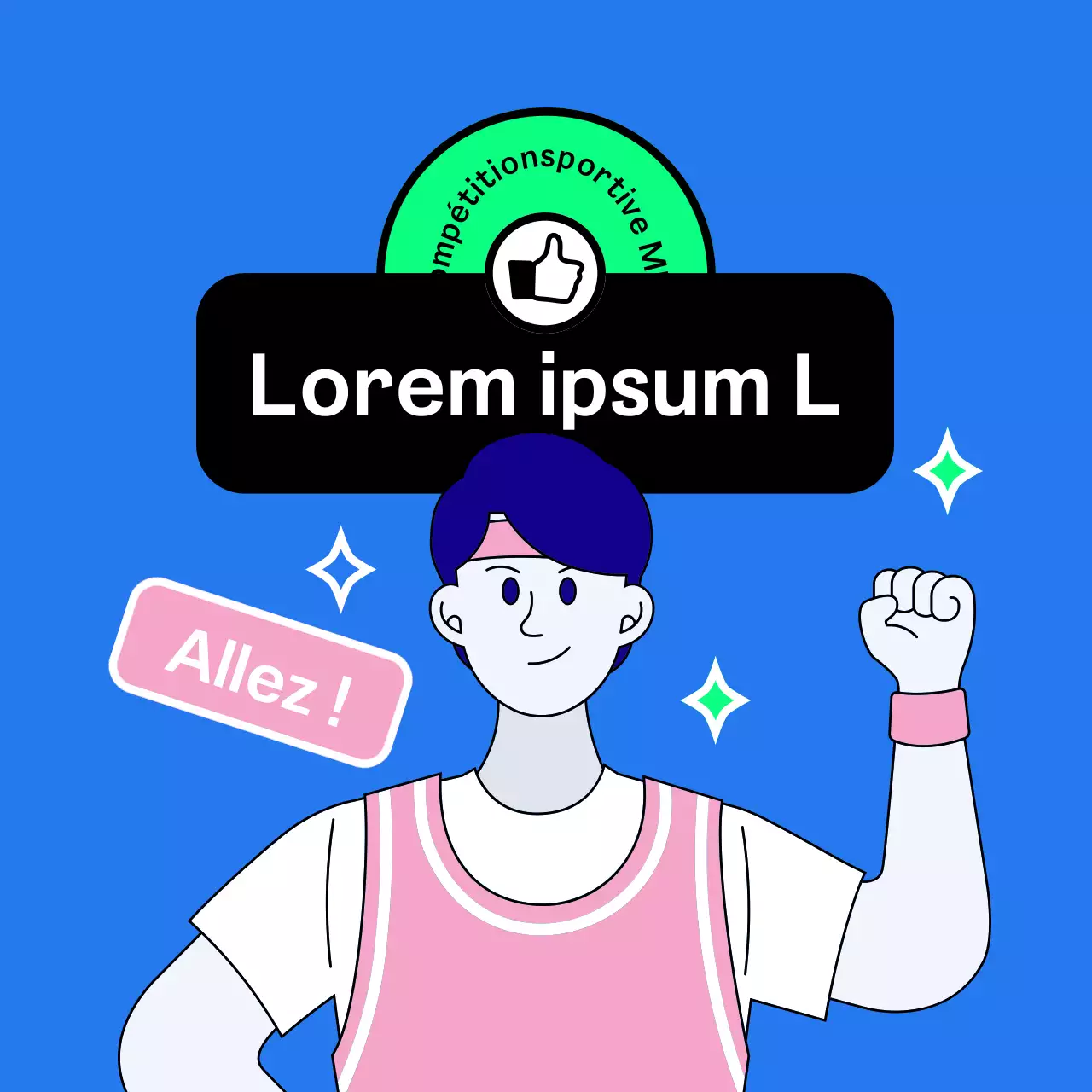 Compétition sportive avec un entraîneur masculin pour vous encourager