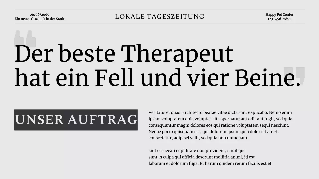 Grey Classic Pet Business Vorstellung des Unternehmens