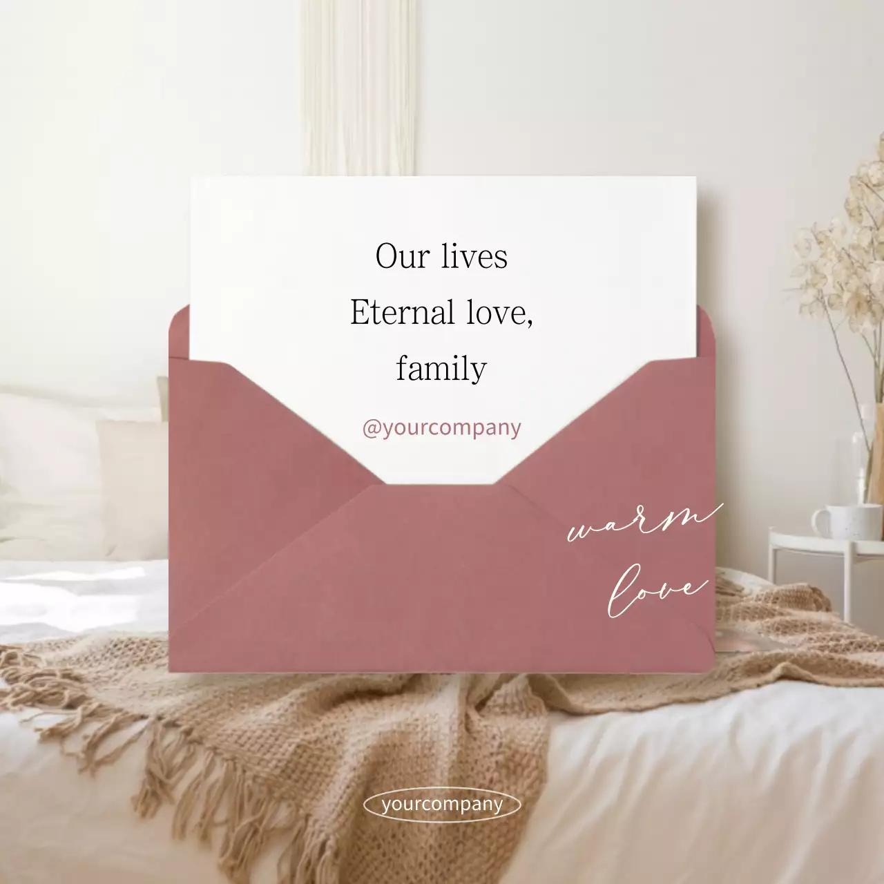 Maroon Minimal Love Invitation Social Media Post