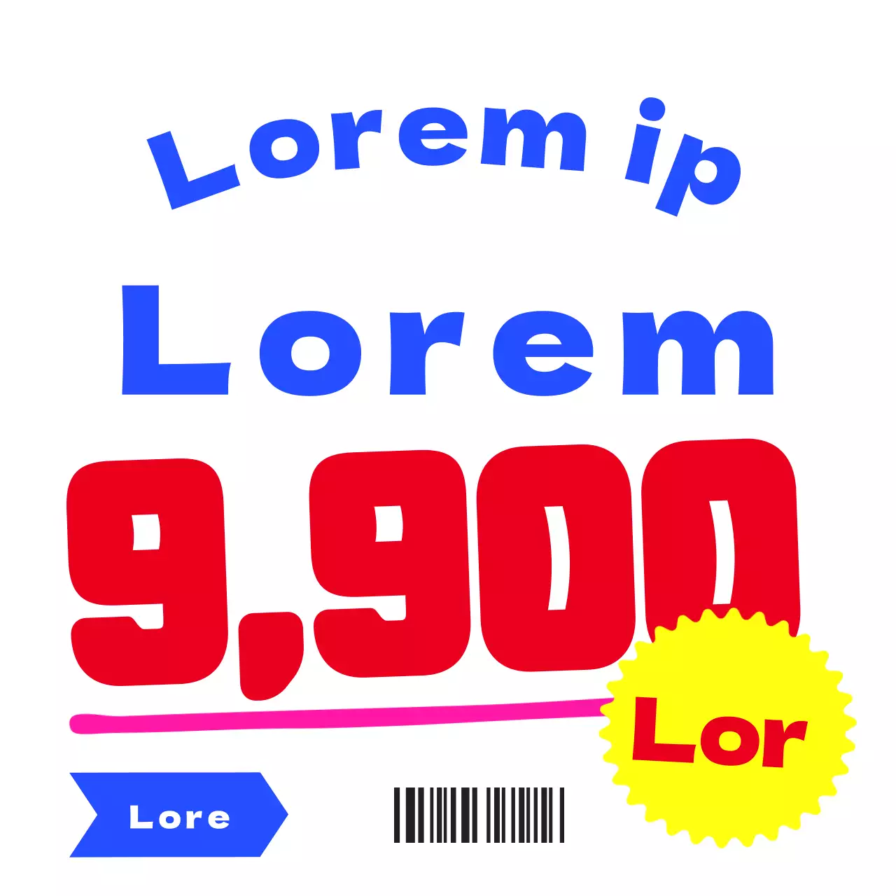 Kitschige Supermarkt-Werbung in Rot