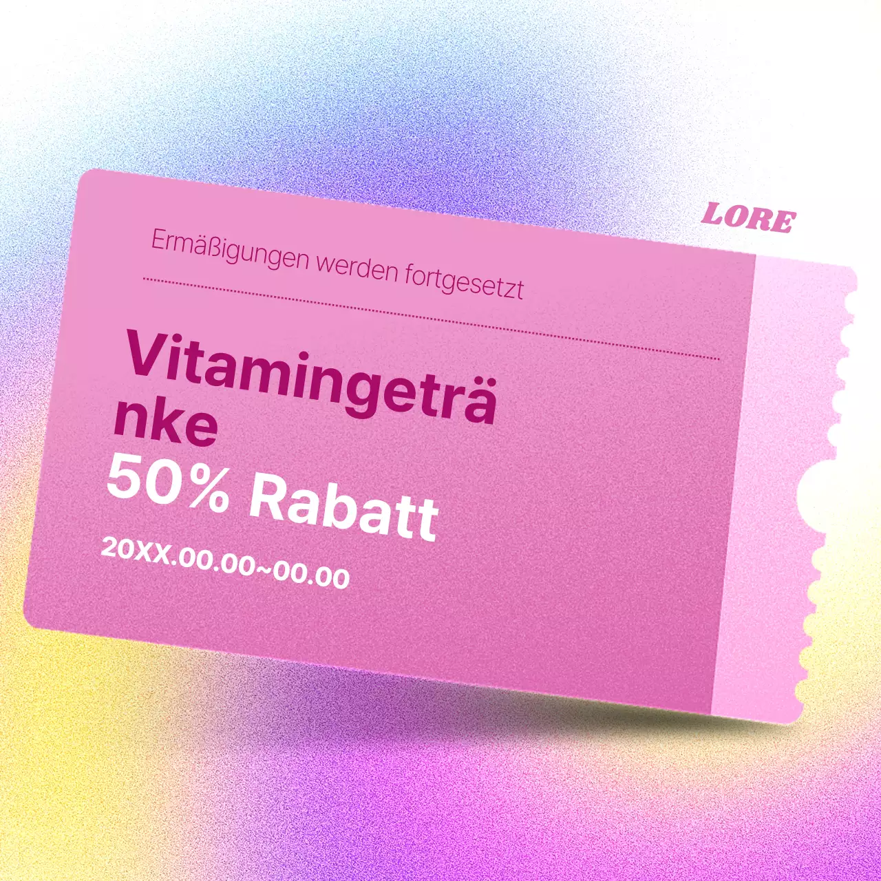 Förderung eines kitschigen rosa Einkaufszentrums mit Coupon-Aktion