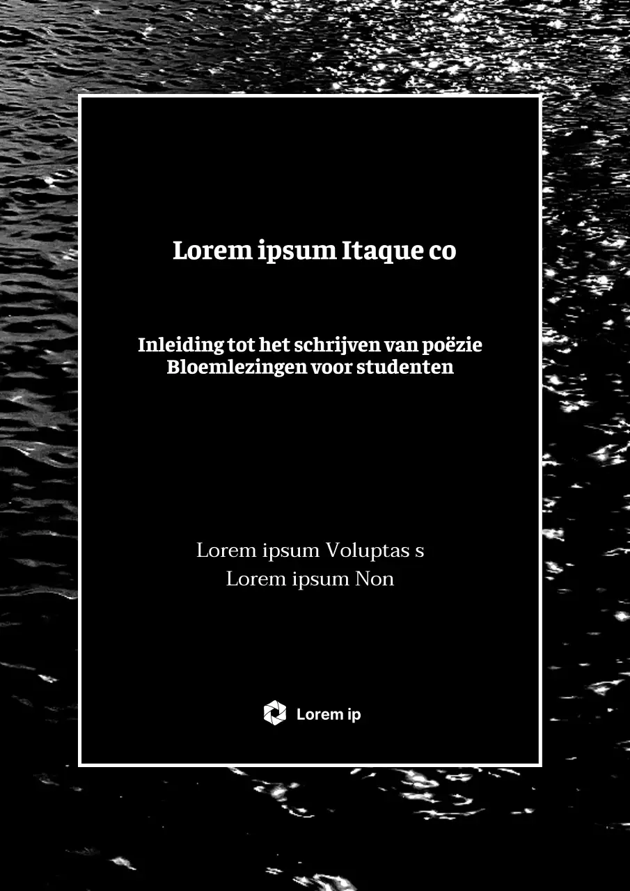 Eenvoudige zwart-wit studenten poëzie boekomslag