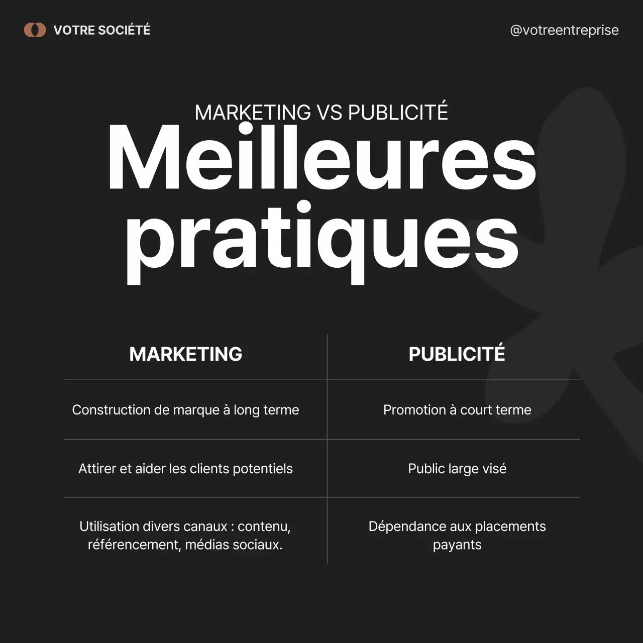 Publicité marketing minimale en noir et vert