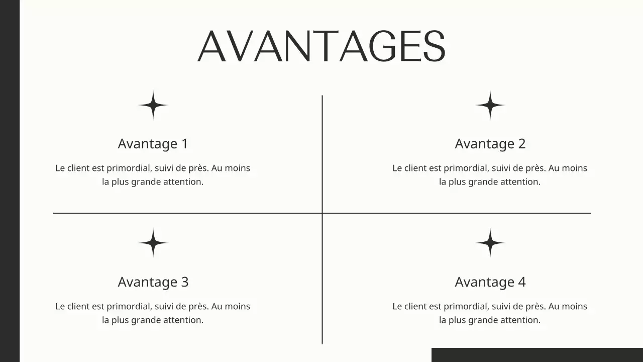 Beige et noir Marque de mode élégante Produit Pitch