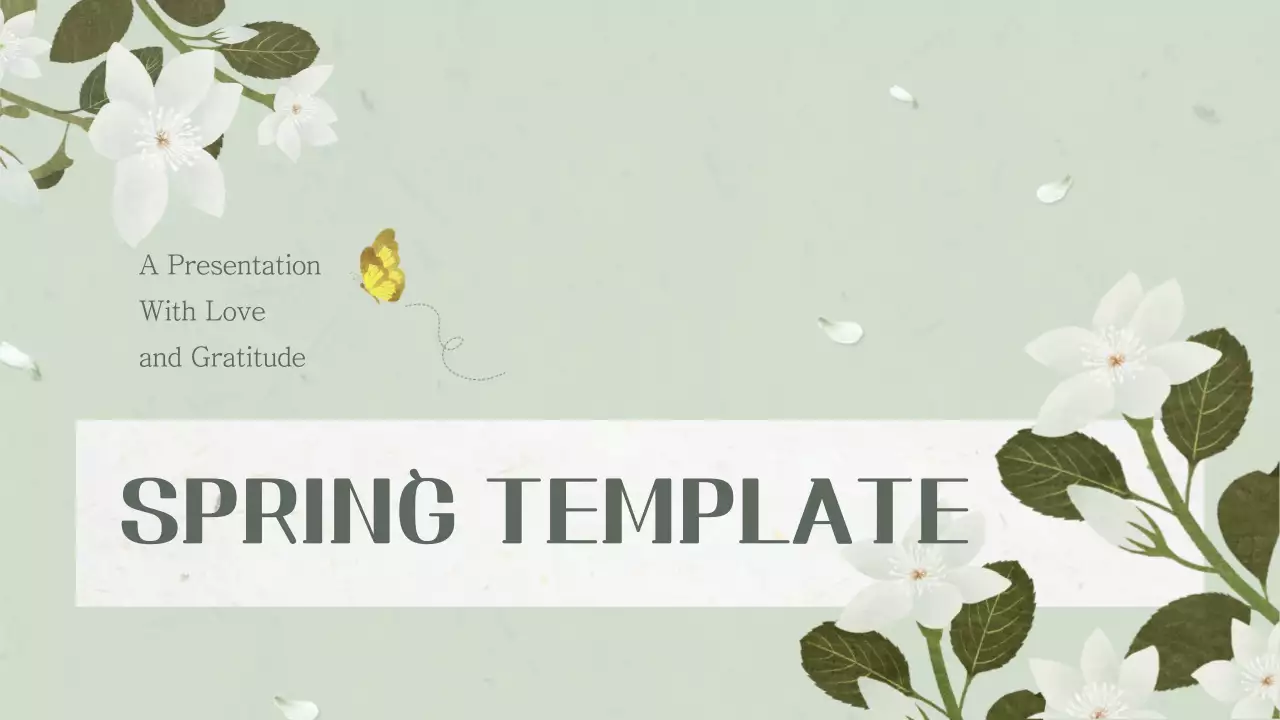 Green Elegant Spring Template Presentation