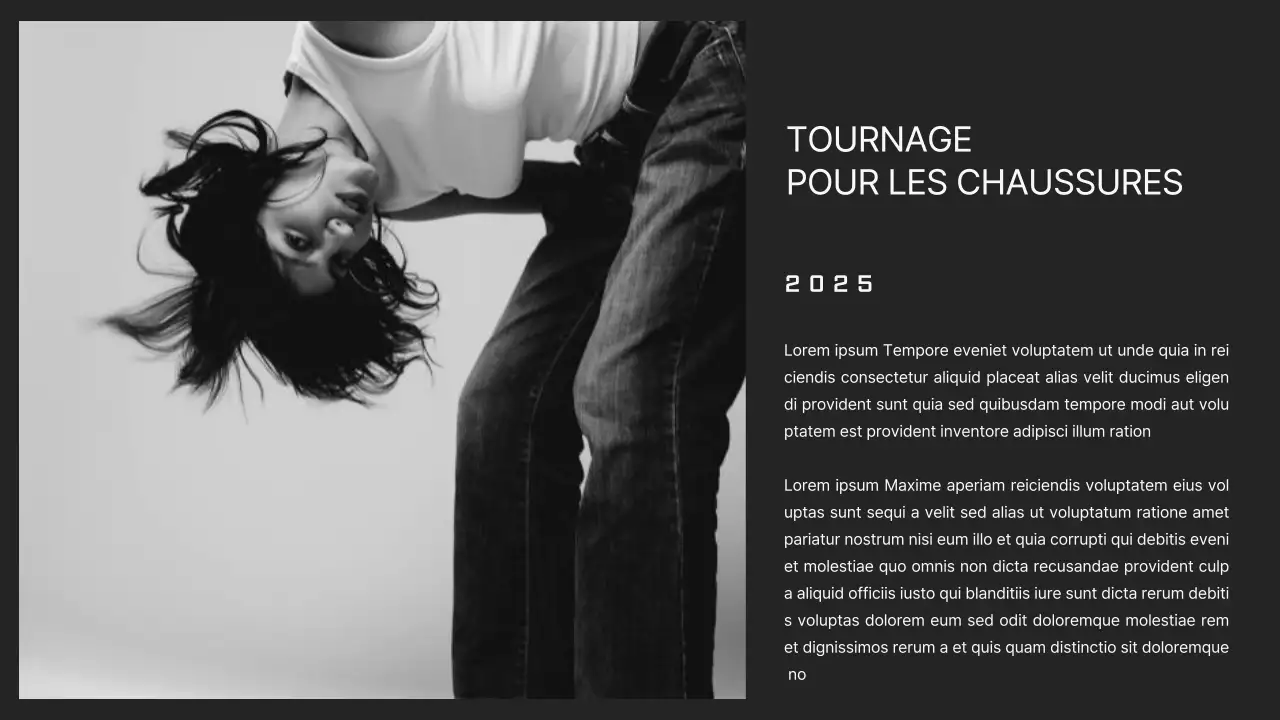 Portfolio de photographe minimaliste noir et gris