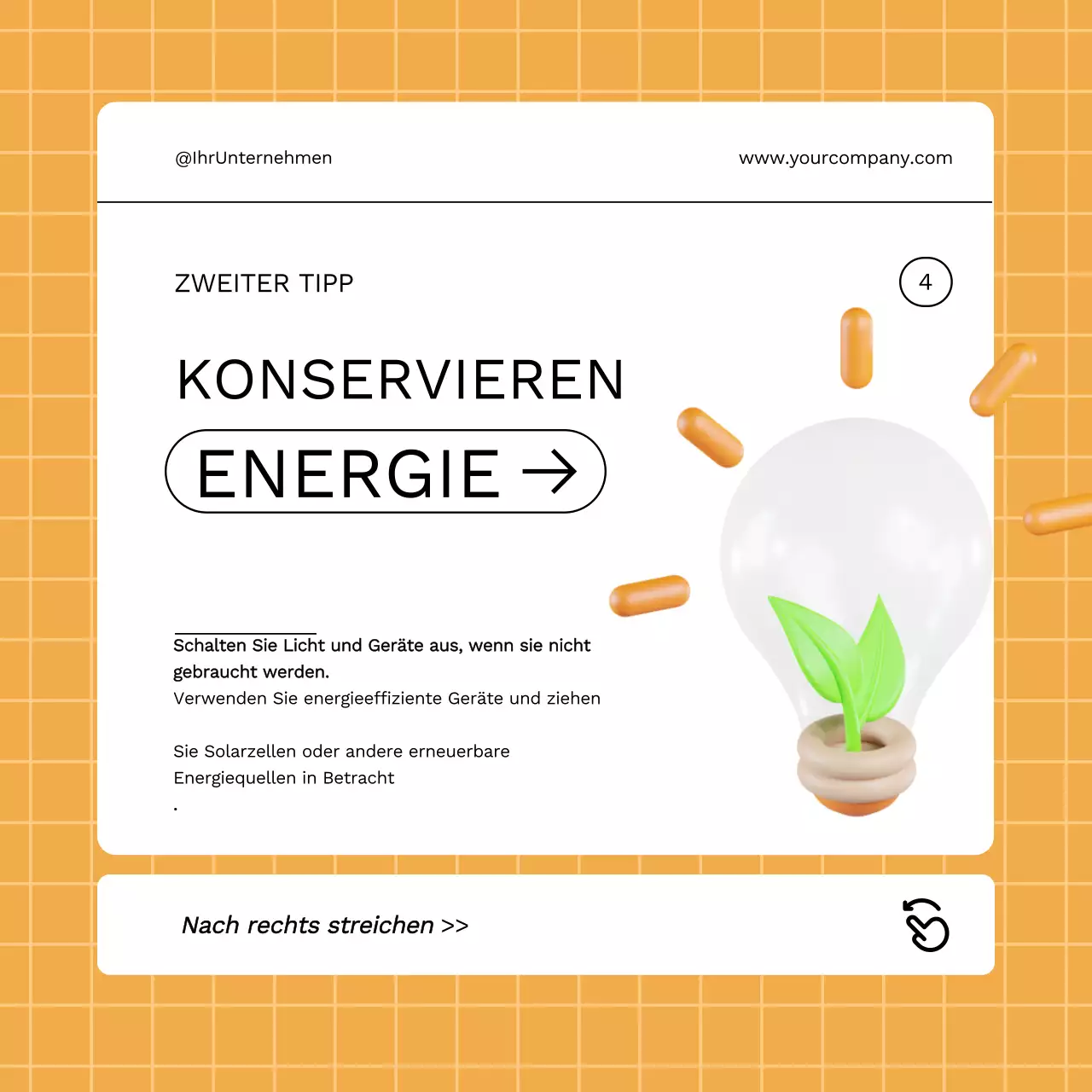 Orange Einfache Tipps für ein grüneres Leben Leitfaden