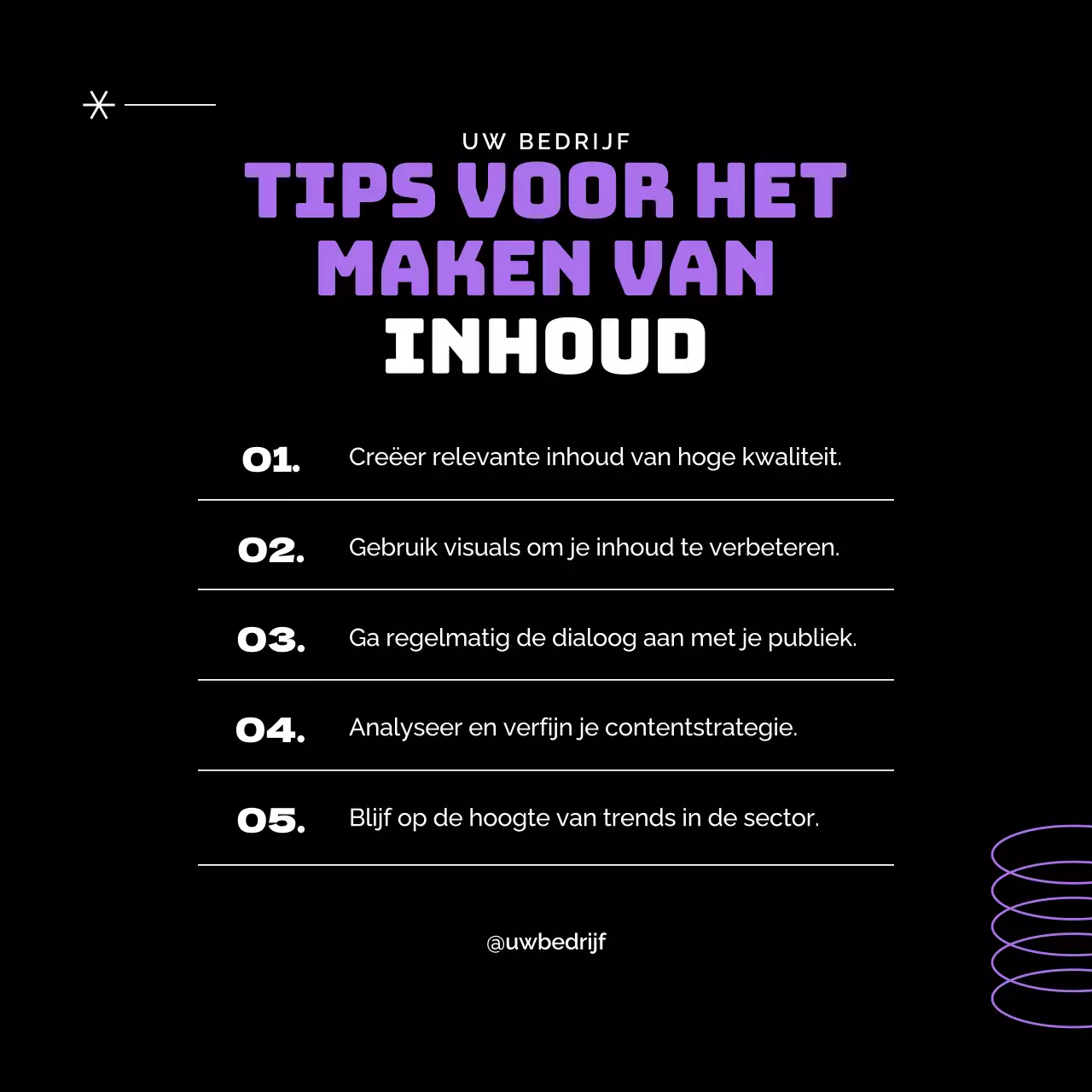 Zwart en paars Moderne Content Marketing Publiciteit