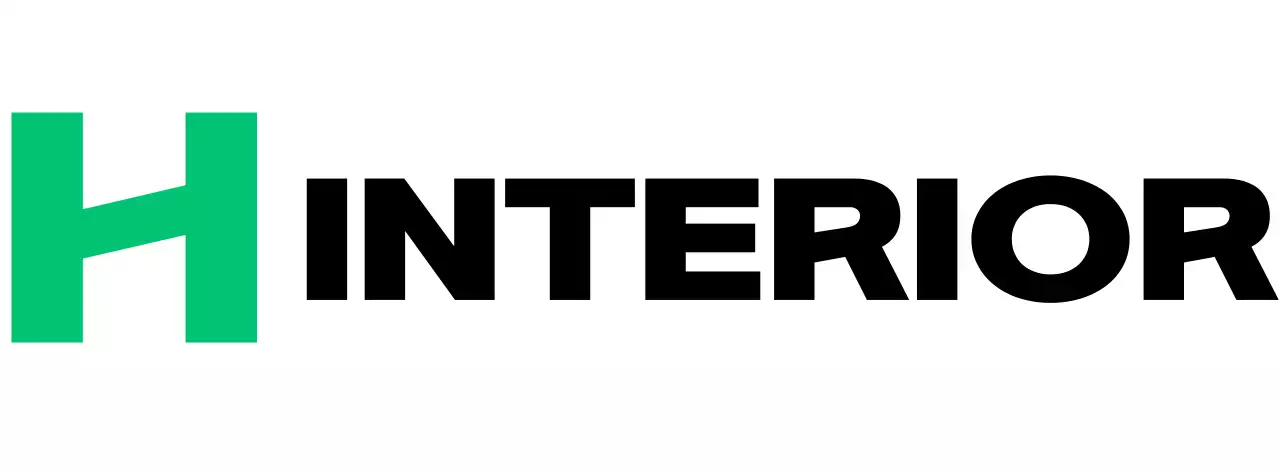 Interior shop logo with a modern letter H symbol