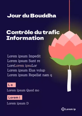 Explication des fermetures de la circulation le jour du Bouddha oriental bleu marine et rose