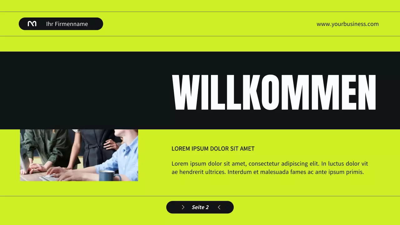 Black and Green Modern Unternehmensprofil Vorstellung des Unternehmens