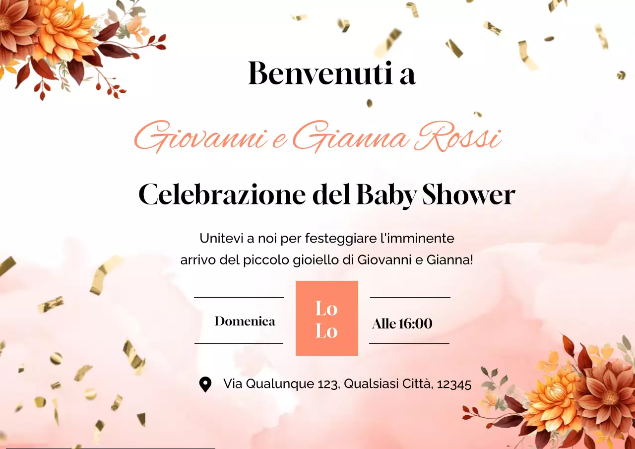 Pannello porta poster per baby shower rosa naturale
