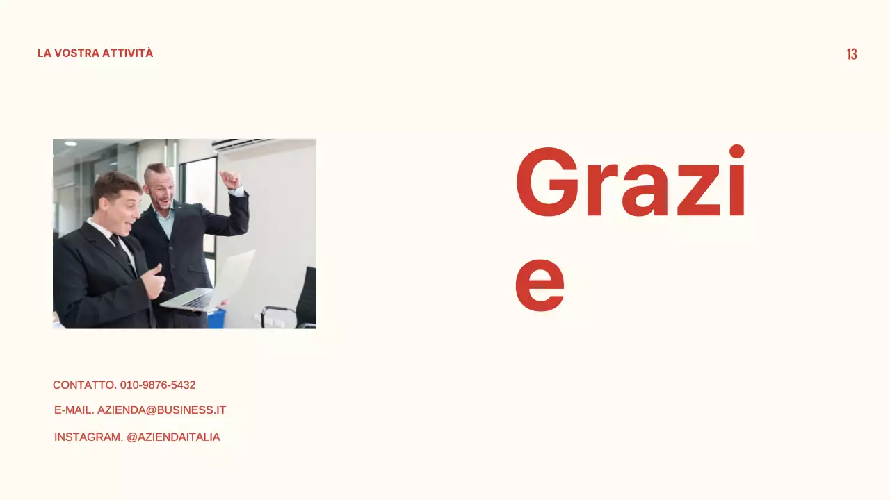 Presentazione del profilo aziendale minimale in rosso e beige