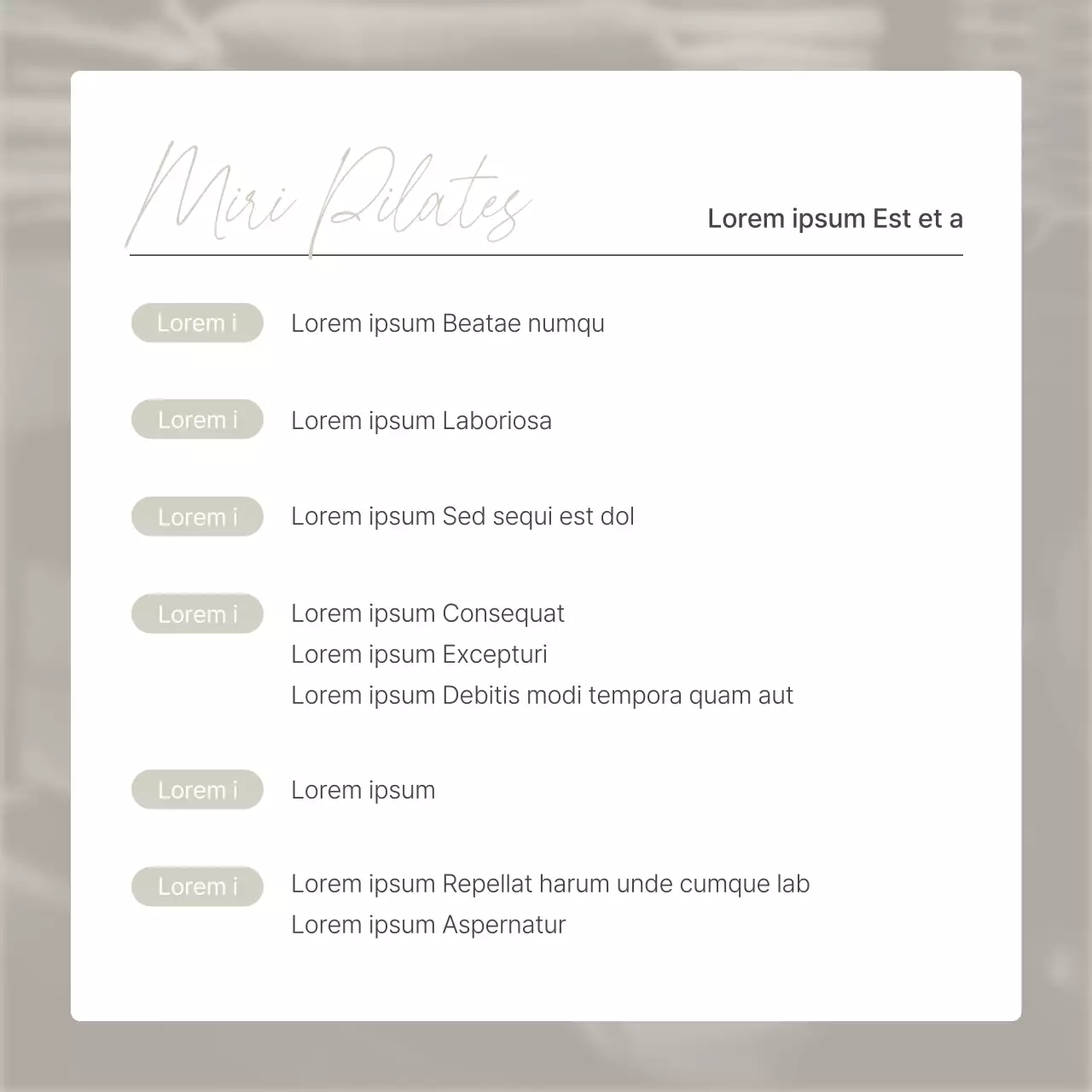 Modern Pilates social media marketing en beige et jaune pour promouvoir les introductions d'instructeurs.