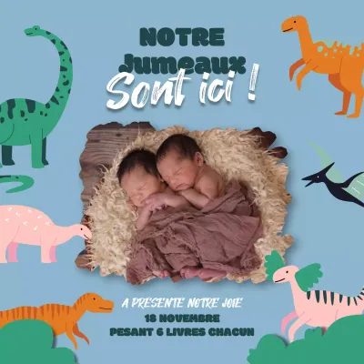 Annonce de l'arrivée des jumeaux à la douche de bébé Mint Playful Baby Shower
