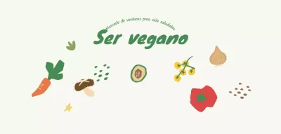 Diseño de mercadillo con ilustraciones de distintas verduras