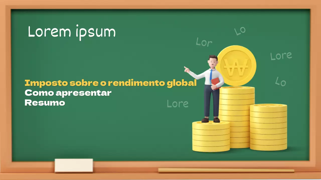 Informações sobre a declaração de rendimentos global amarela e verde retro