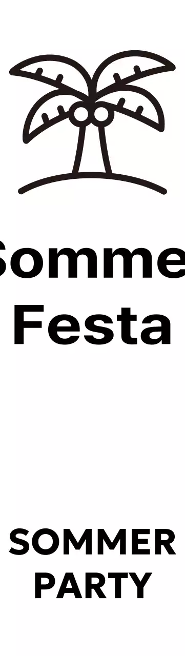 Ein luftiges Sommerfest mit Palmenillustrationen
