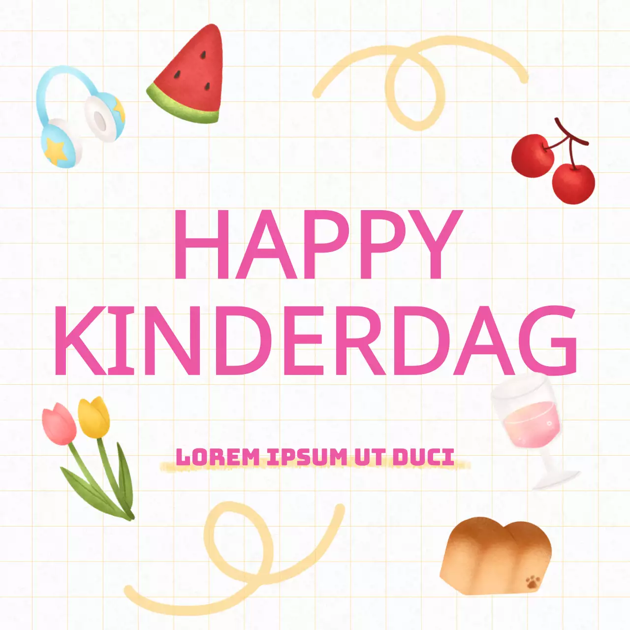 Promoot een roze en witte kinderdag