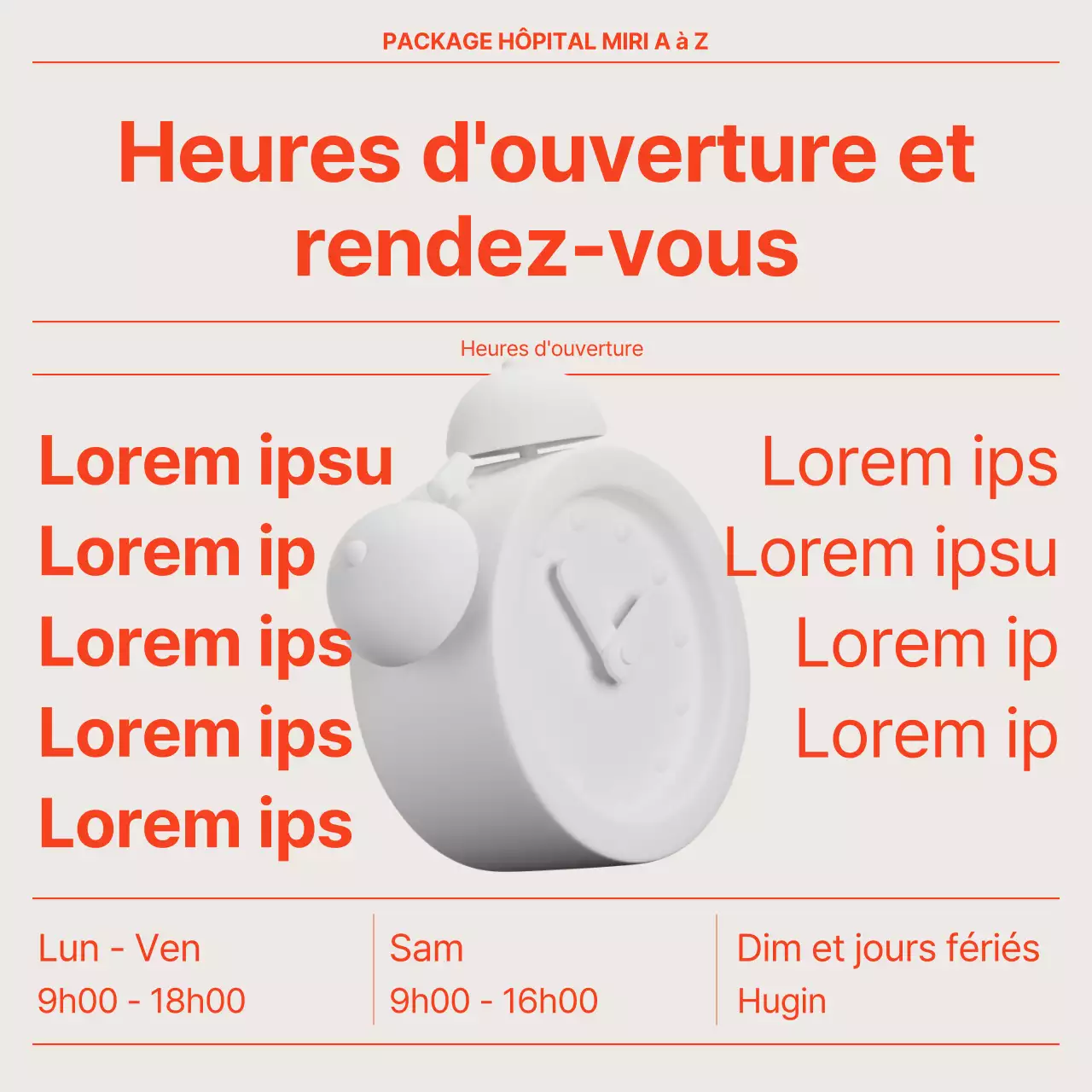 Prospectus d'hôpital rouge et moderne dans le style d'un journal