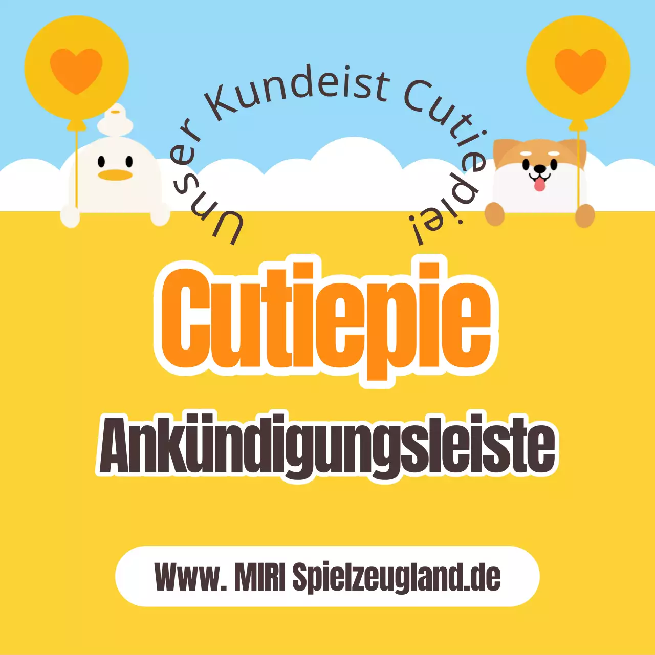 Eine niedliche Promotion zum Kindertag in einem Einkaufszentrum mit gelbem Hintergrund