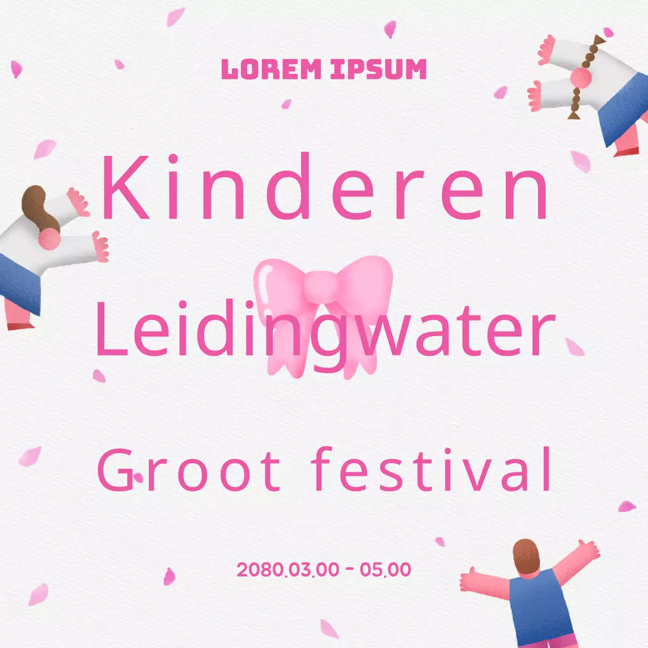 Promoot een roze en witte kinderdag