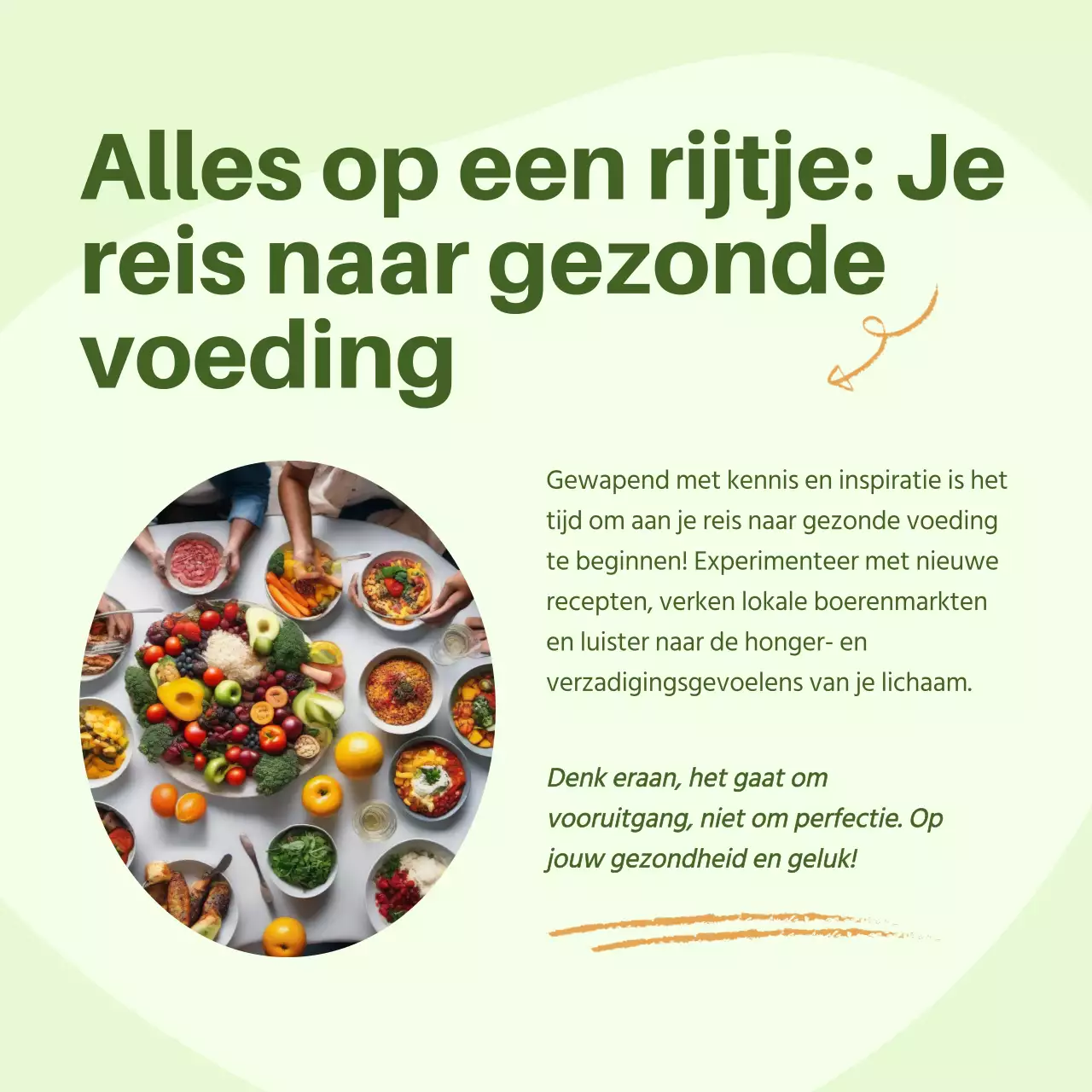 Groene en Oranje Moderne Gids voor Gezonde Voeding