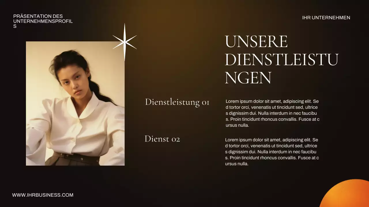 Orange und Braun Geschäftspräsentation