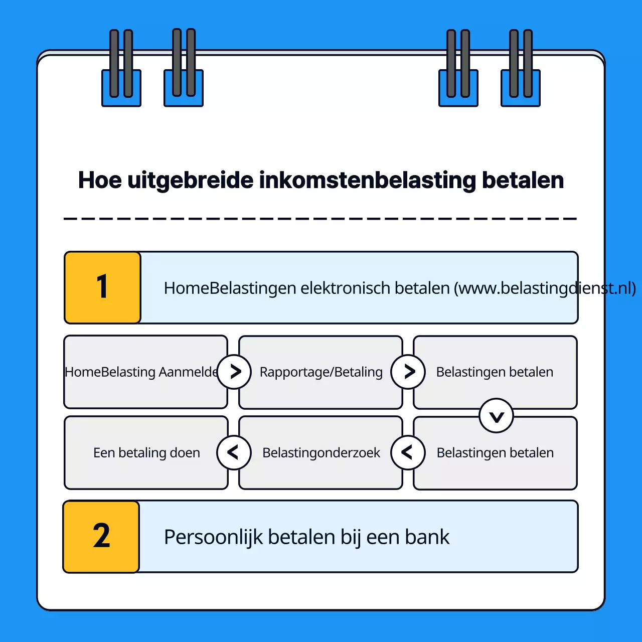 Over het indienen van een eenvoudige uitgebreide aangifte inkomstenbelasting in blauw