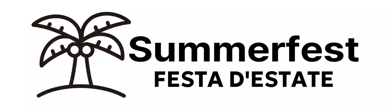 Un'allegra festa estiva con illustrazioni di palme