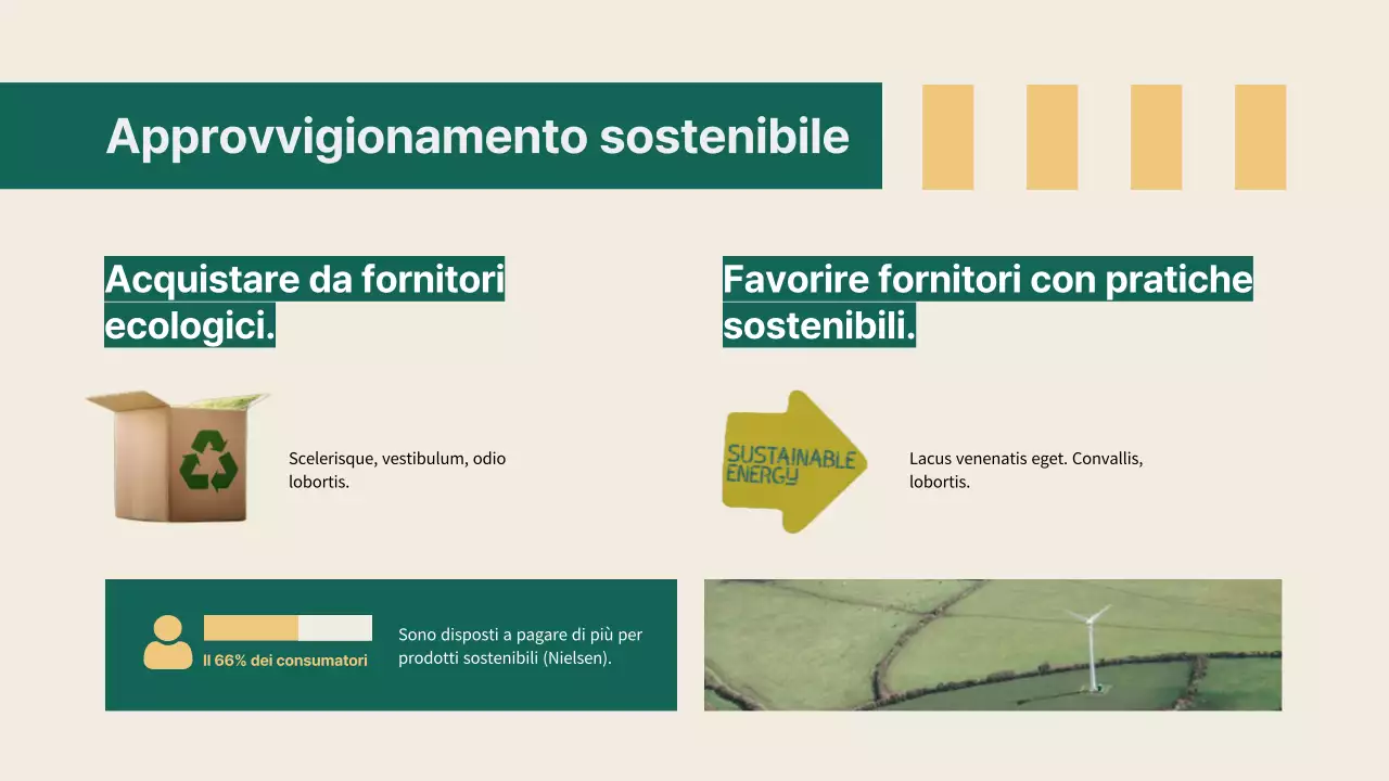 Verde e giallo Strategia di soluzioni sostenibili per le imprese semplici