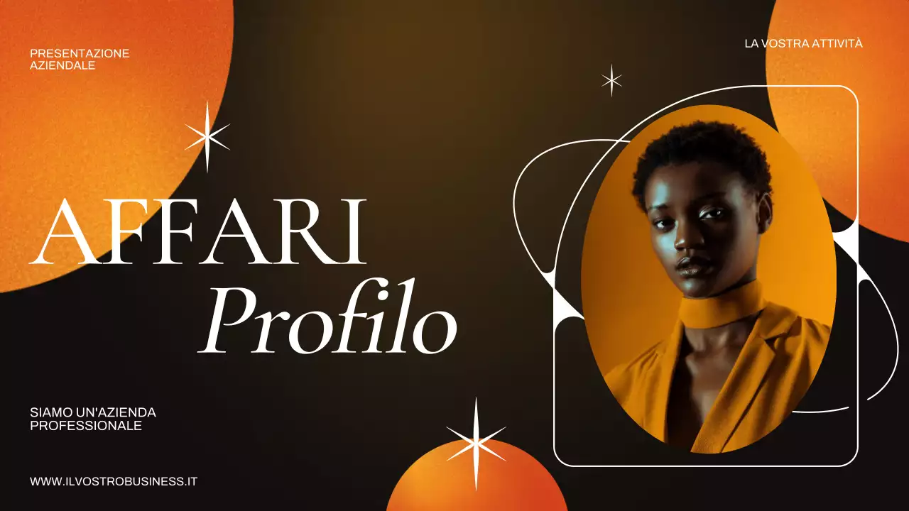 Presentazione aziendale arancione e marrone