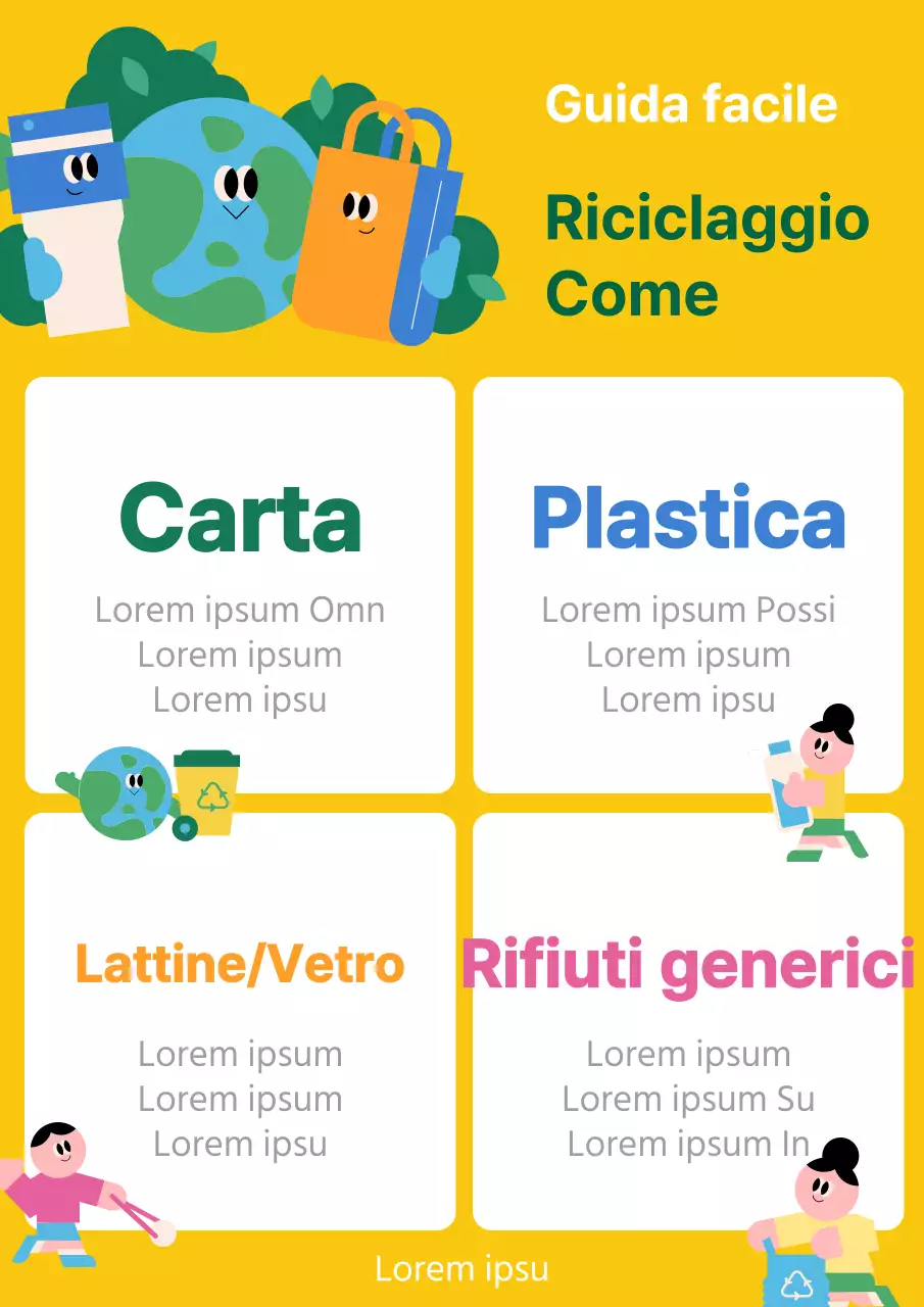 Un post di riciclo kitsch giallo e verde