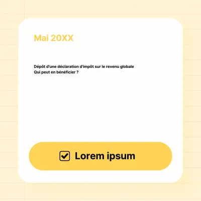 Avis de déclaration d'impôt sur le revenu global simple jaune