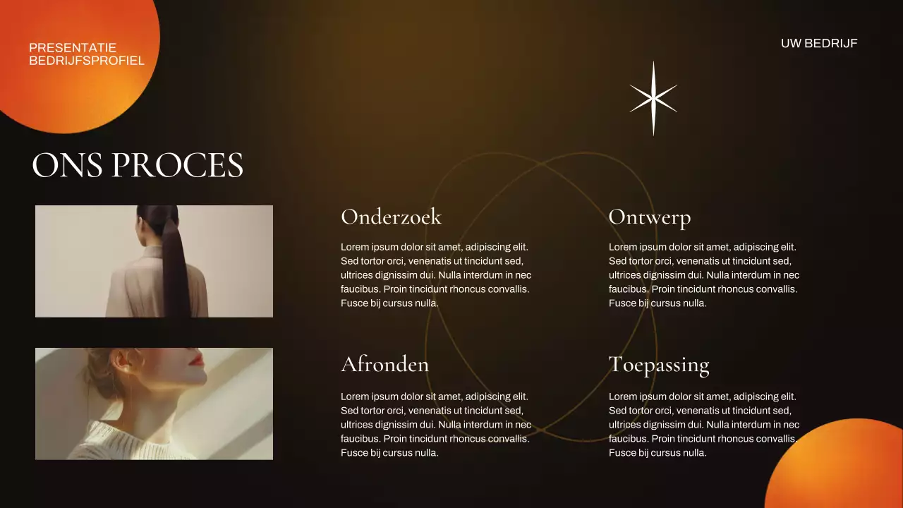 Oranje en bruine zakelijke presentatie