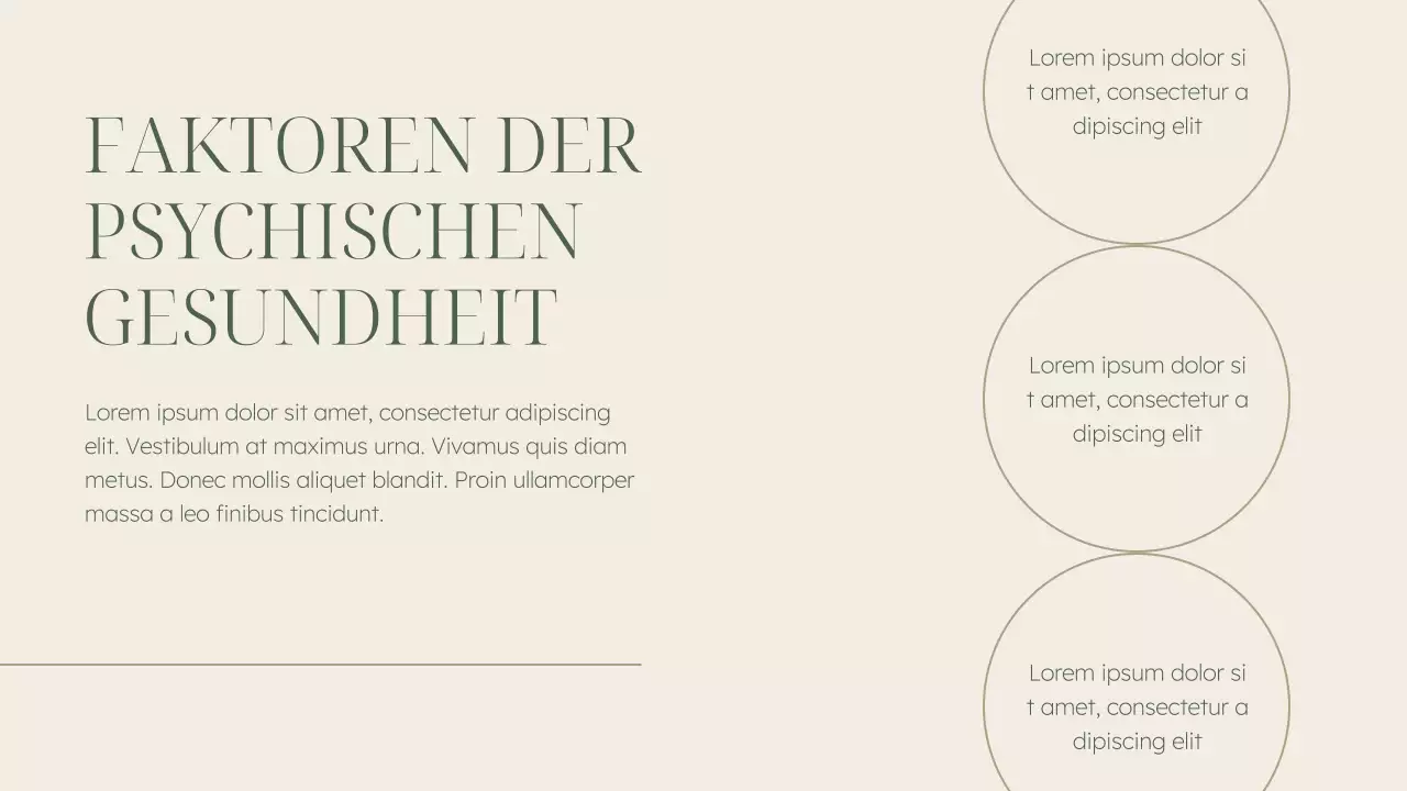 Grün und Beige Elegantes Vortragsmaterial zur psychischen Gesundheit