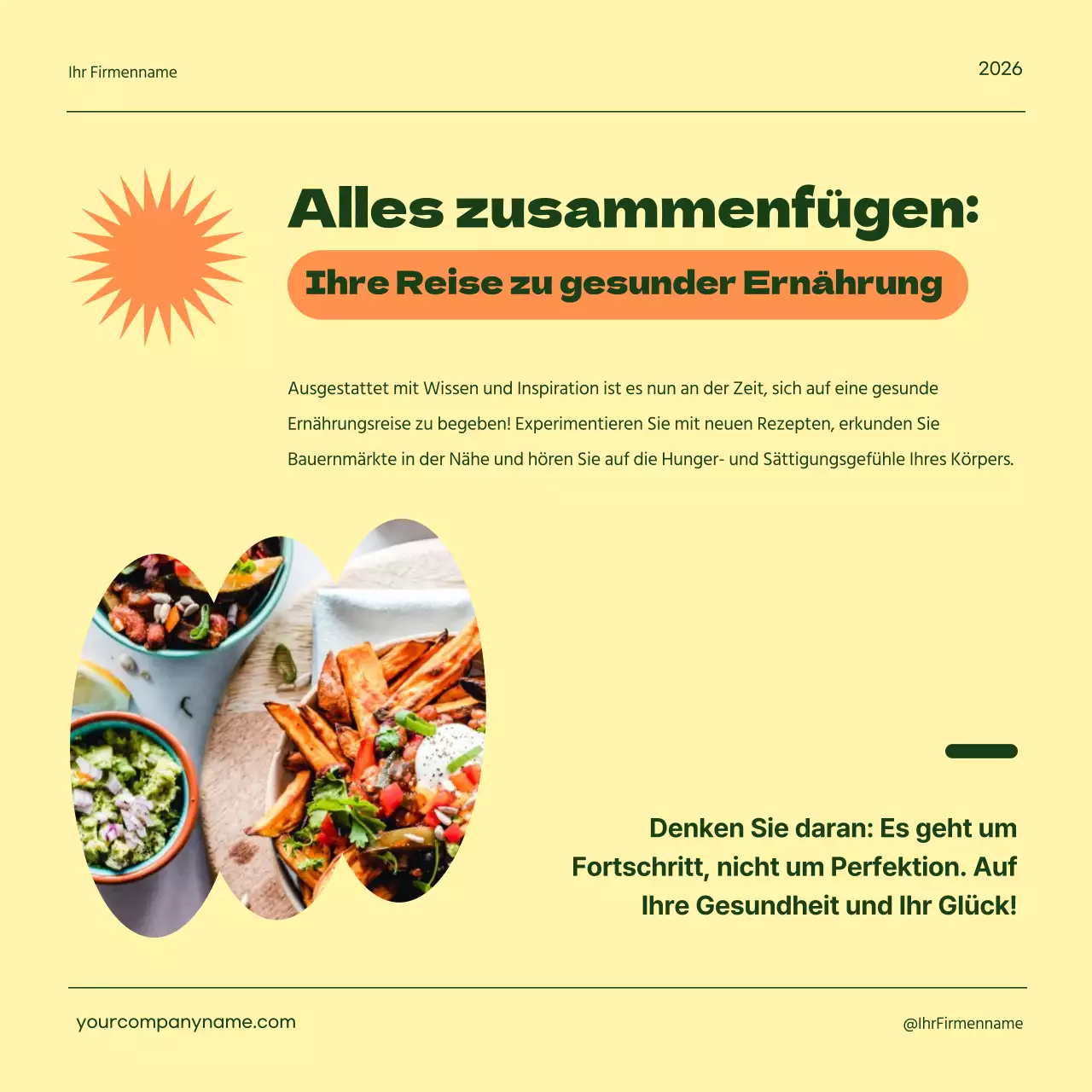 Grün Gelb Geometrisch Gesunde Ernährung Diätanleitung