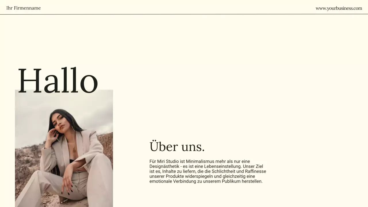 Beige Minimal Business Einführung des Unternehmens
