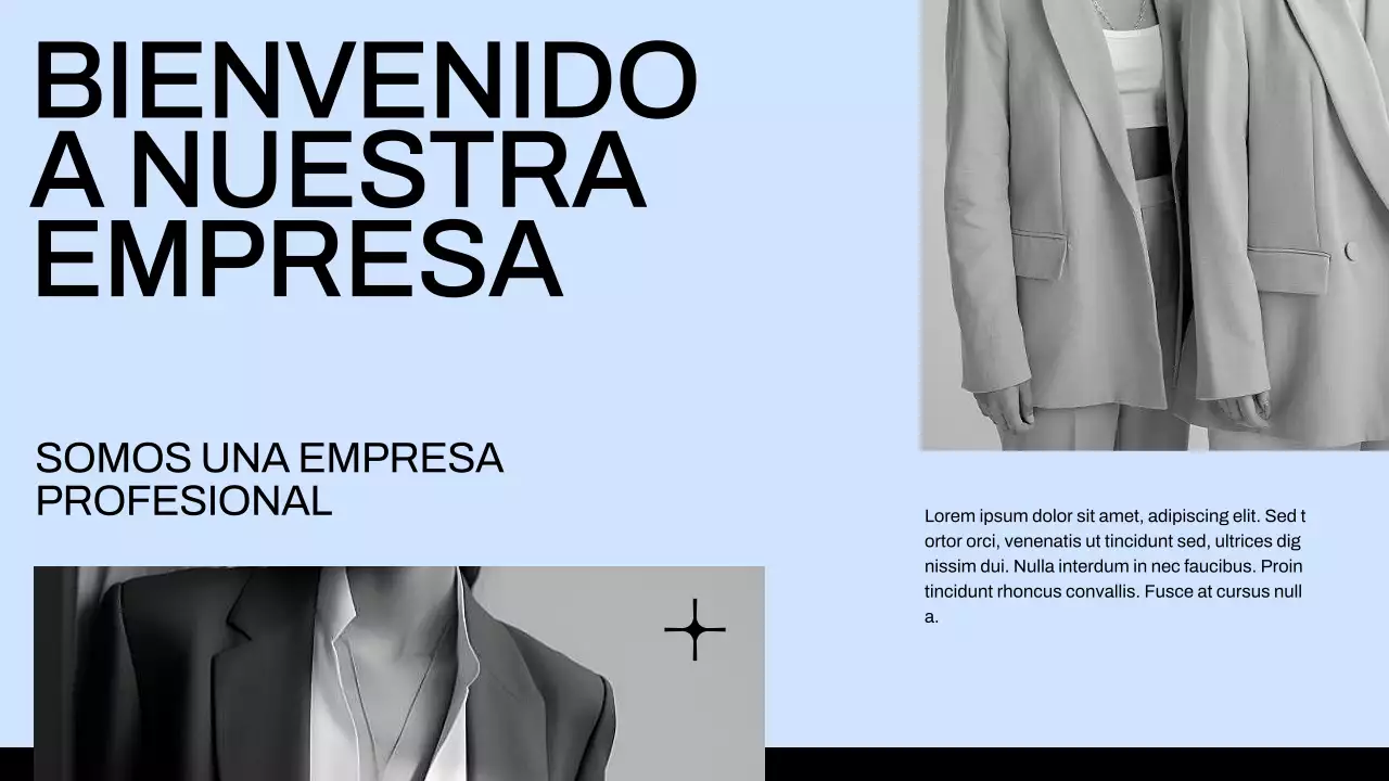 Perfil empresarial minimalista en azul y negro