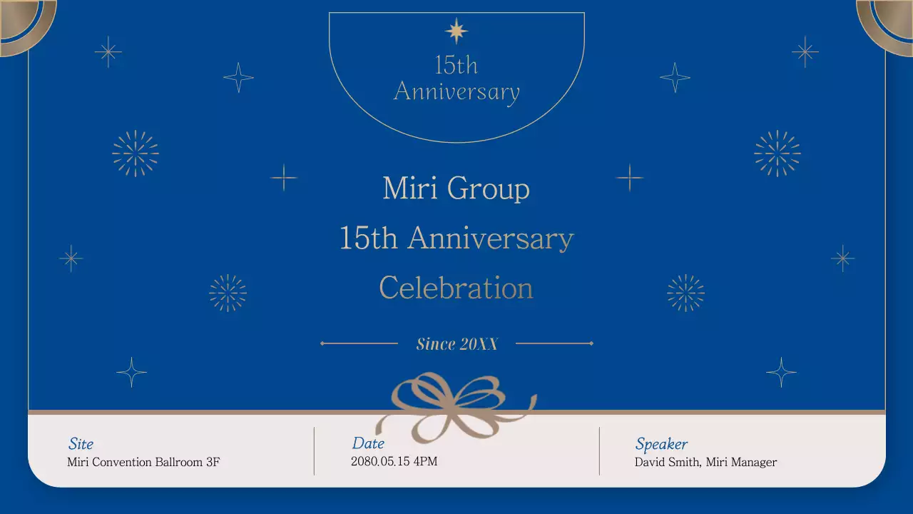 Blue Elegant Anniversary Invitation Presentation