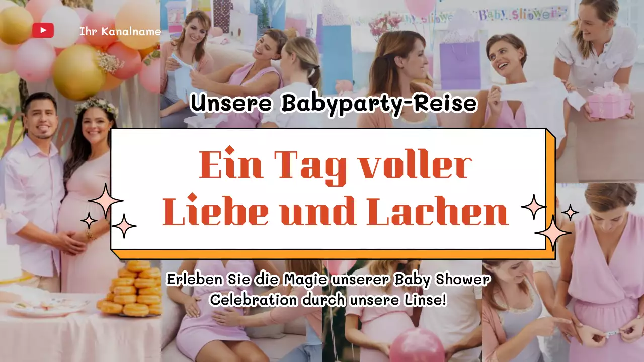 Rosa Einfache Babyparty Youtube Thumbnail Video
