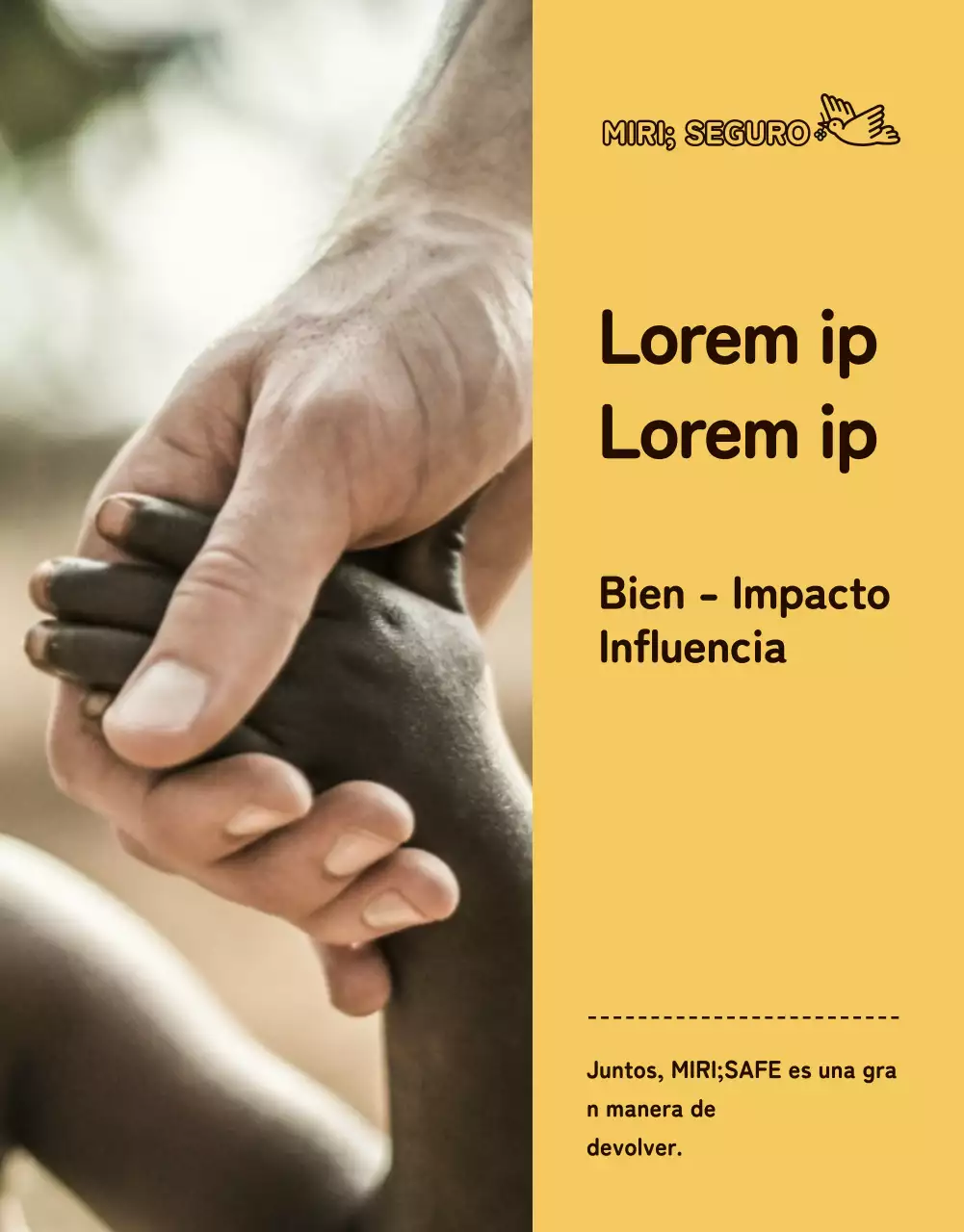 Una sencilla llamada a la acción en amarillo y beige