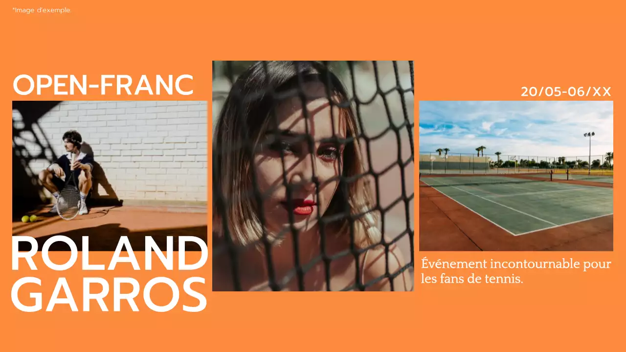 Promotion Orange et Blanc Moderne Roland Garros French Open